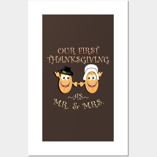 Thanksgiving Couple Mr. & Mrs. Sweet Potato Pair Matching Shirt & Gifts Posters and Art